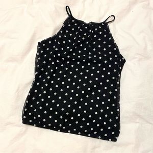 Express polka dot high neck top xs/s
